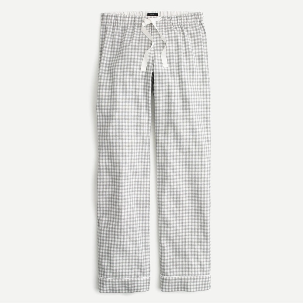 J. Crew Cotton pajama pant in gray gingham size xs